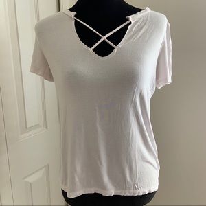 AE Soft and Sexy Tee w/ Criss Cross V-Neck